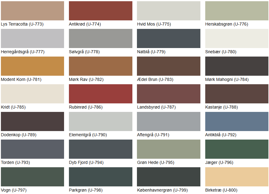 U-700 Farbkarte Außen